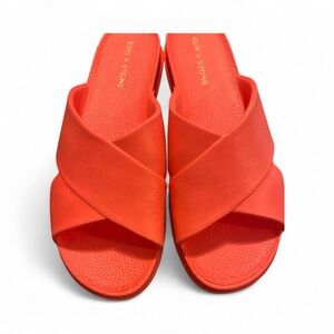 Sun + Stone Women's Vibrant Orange Crisscross Sandals